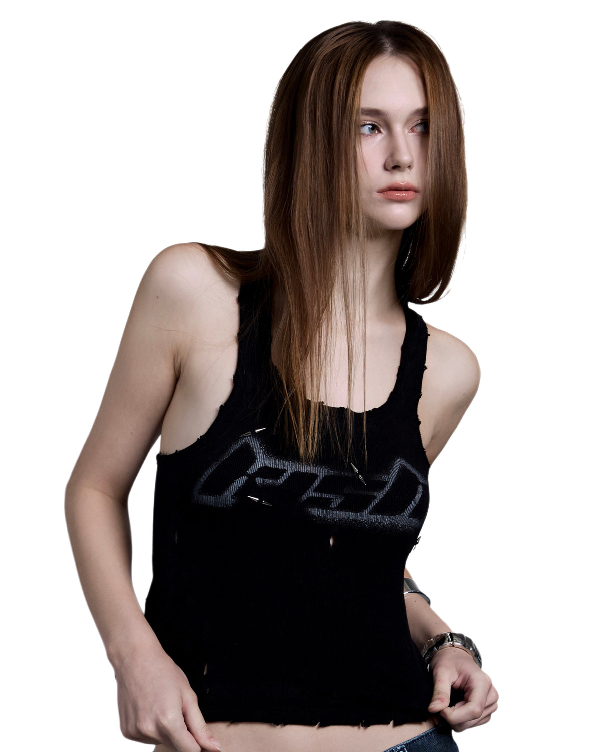 black raw punk top