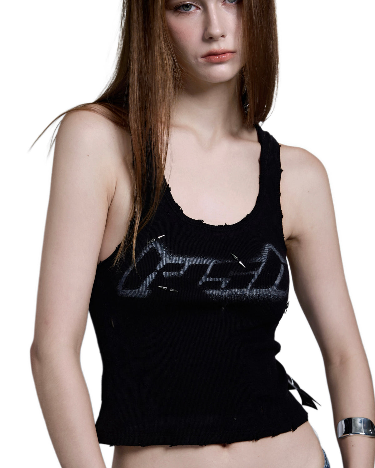 black raw punk top